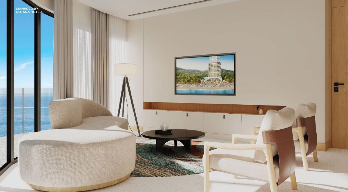 Developer's rendering: A sea-view living room